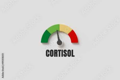 Canvastavla 3d cortisol meter icon