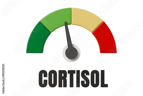 Canvastavla 3d cortisol meter icon