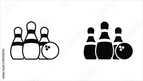 Bowling icon set. Bowling icon vector illustration isolated on white background.