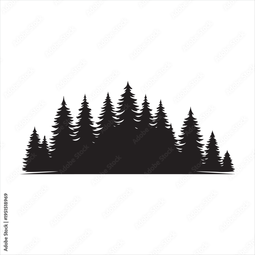 Obraz premium forest vector silhouette line art logo design concept illustration idea