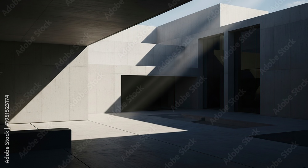 Fototapeta premium Architectural Minimalism - Shadows and Light in Modern Design.
