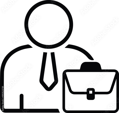 Businessman silhouette with briefcase icon