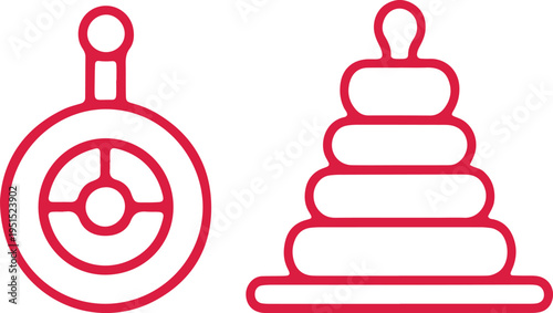 Target and stacked rings symbolizing goals and achievements