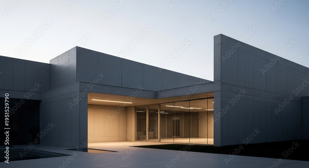 Fototapeta premium Modern Architectural Design - Minimalist Building Exterior.