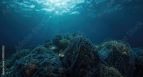 Ocean trash pollution driven by lost fishing net materials