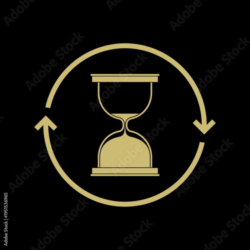 Sand Hourglass icon isolated on black background