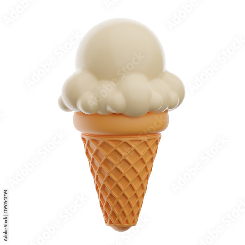 Ice cream cone 3d illustration