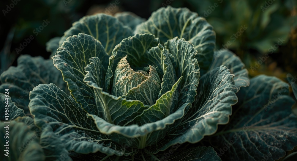 Obraz premium Botanical garden featuring thriving Brassica Oleracea wild plant specimen