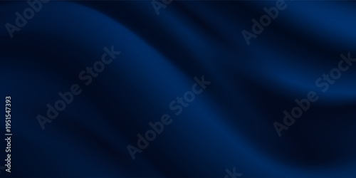  Black blue abstract background. Silk satin. Curtain, drapery. Shiny fabric. Dark. Wavy soft pleats. Navy blue elegant luxury background. Liquid wave effect. Gradient. Christmas. Festive.