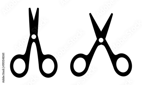 Scissors black icon. Vector clipart isolated on white background.