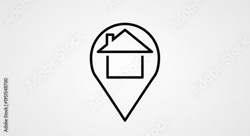 Simple location marker icon representing a house, indicating a specific address or place.
