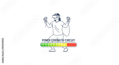 Person in virtual reality headset doing a power strength circuit workout, combining VR technology with fitness and gaming for immersive exercise experience.