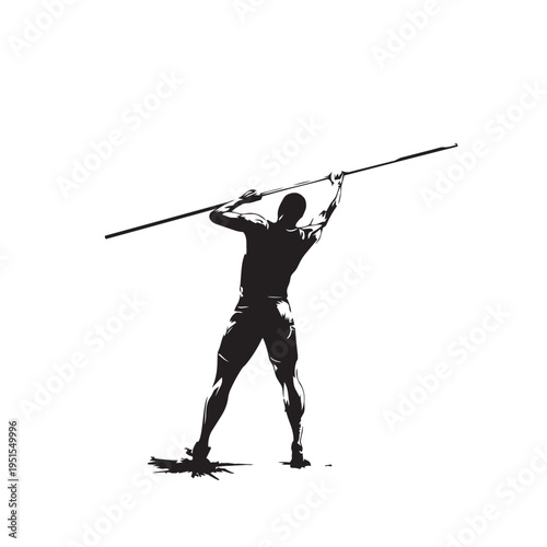 silhouette of a javelin thrower