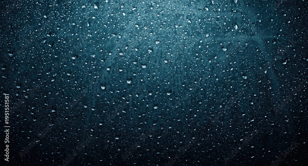 Obraz premium Raindrops on flood proof fabric surface seen from overhead view