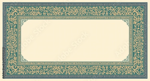 Flat hand illustrated traditional prayer mat with unique patterns