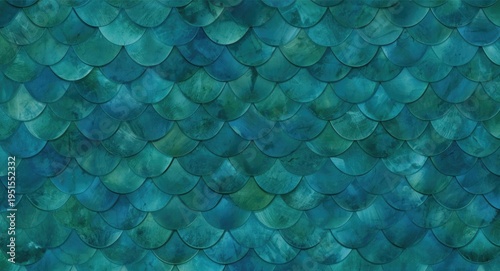 interlocking fish scale background combining jade and cobalt colors