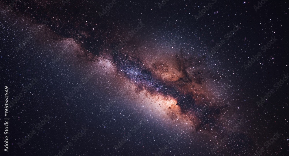 Obraz premium radiant starry night over swirling galaxy space backdrop