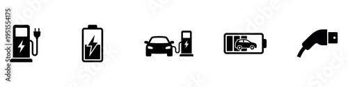 Car charging point icon. Electric plug symbol. Electricity sign. Electric car icon.