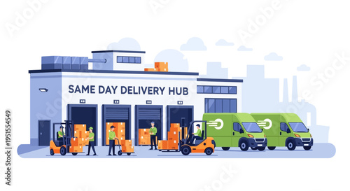 Same Day Delivery Logistics Hub: E-commerce Shipping & Warehouse Operations