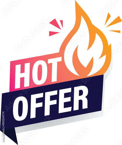 Dynamic Label With Flame Icon And Text Hot Offer