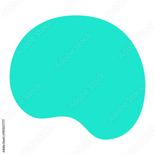 Cyan irregular rounded blob shape. Simple organic element for abstract pattern design vector illustration.