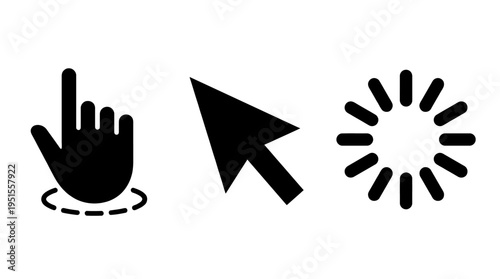 Three common computer interface icons