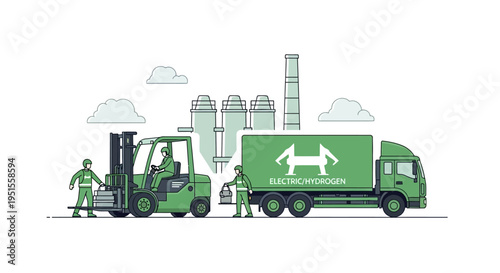 Sustainable Logistics with Electric and Hydrogen Powered Transport in Green Industry