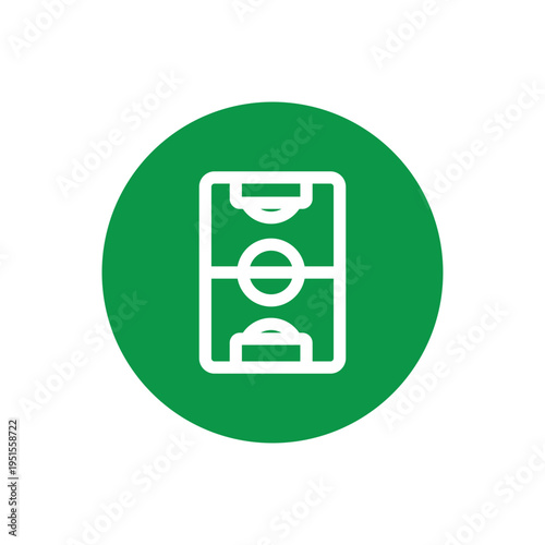 vector simple icon of a soccer field line inside a circle.