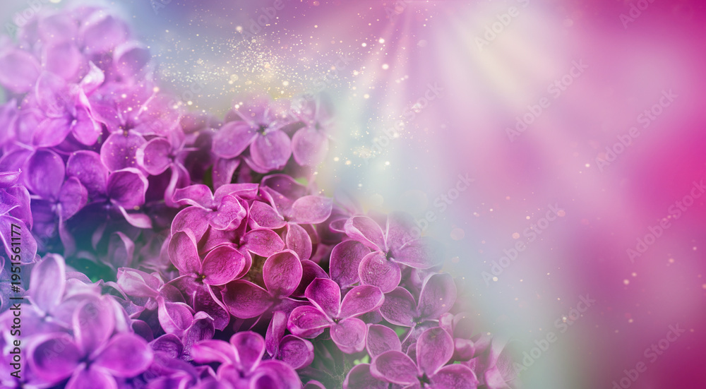 Fototapeta premium Beautiful lilac flowers background. Soft focus . Spring concept 