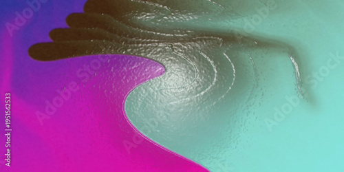 Fotografía Vibrant abstract background with swirling purple, pink, and teal colors and a me
