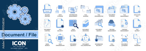 Document & File Icon Set. Digital File & Document Icons