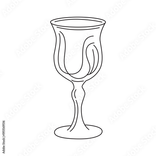 Minimalist goblet line art illustration