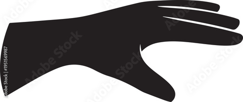 Black glove silhouette hand fingerless