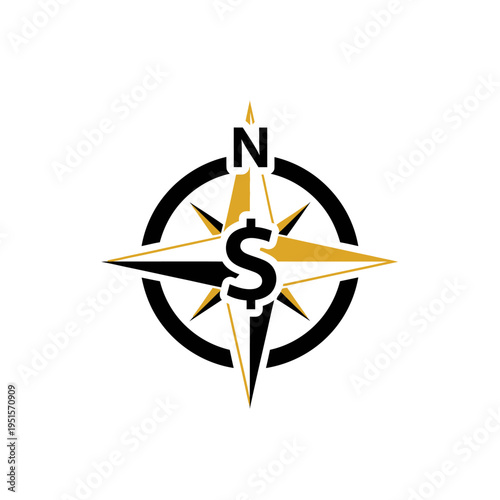 Compass with Dollar Sign: Financial Navigation and Investment Direction