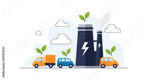 Sustainable Energy & Transportation: Green Power Plants, Electric Vehicles, and Industrial Pollution