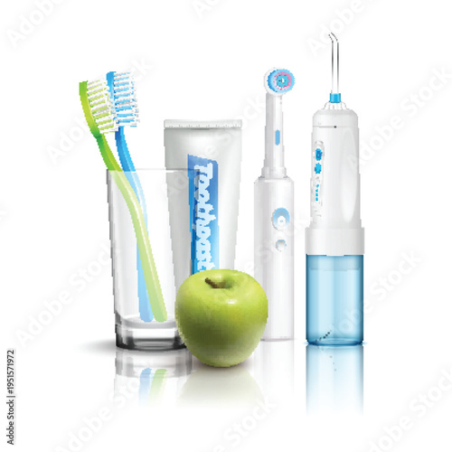 Cosmetic packaging for charcoal toothpaste and professional tooth brush vector