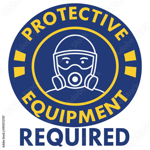 Round Mandatory PPE Compliance Signage for Construction