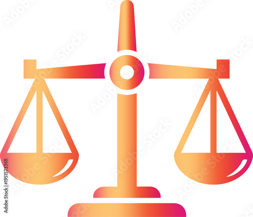 Vibrant gradient scale icon symbolizing justice and balance