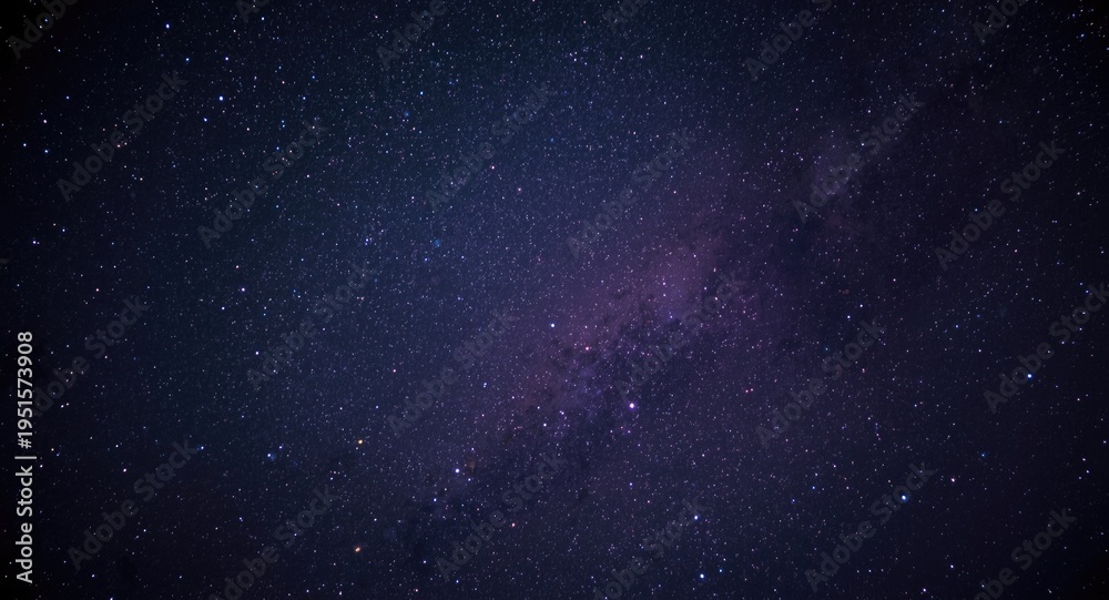 Fototapeta premium Night sky abstract galaxy art featuring celestial stars and purple outer lighting effect