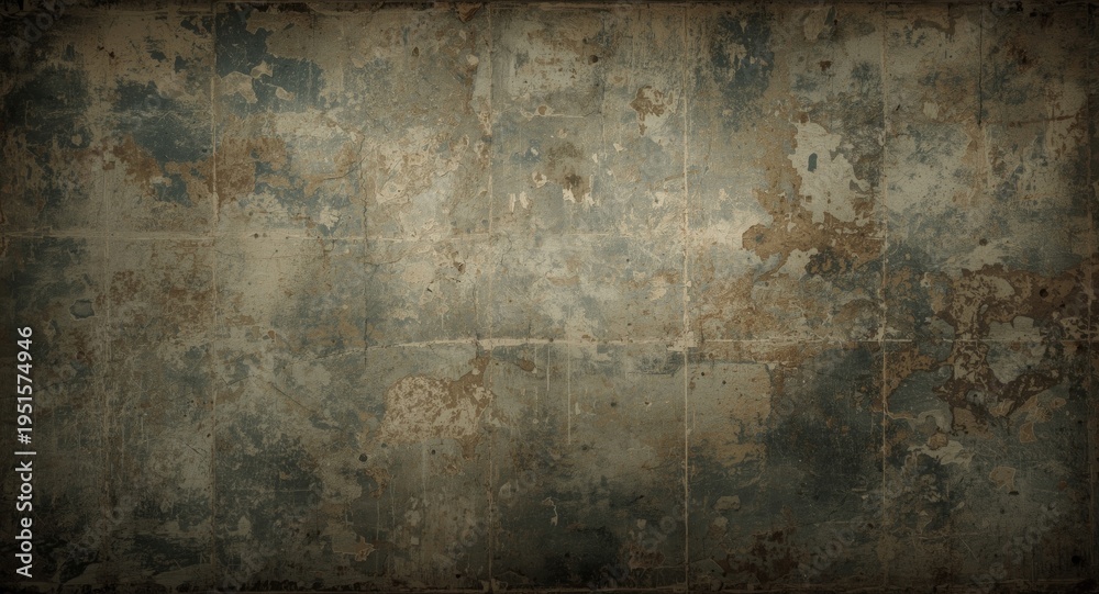 Fototapeta premium Panel style distressed vintage background highlighting unsettling texture with soft daylight