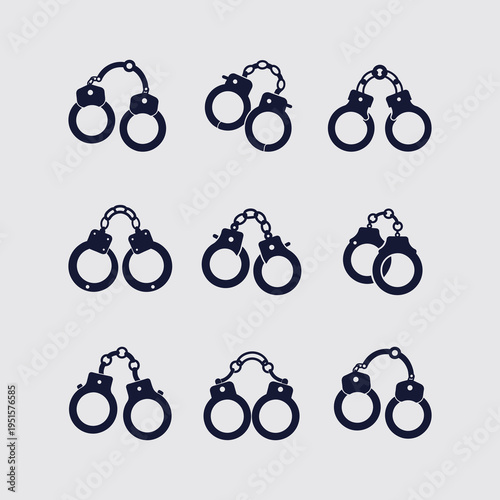 Handcuffs Icons Set