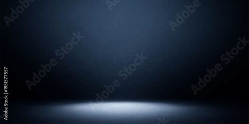 Dark and light blue backgrounds merge into a textured metal wall pattern featuring a central spotlight on a grunge steel surface for an empty metallic wallpaper design