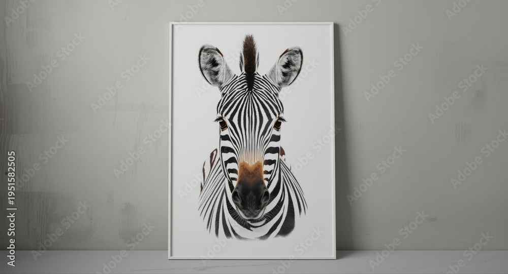 Obraz premium Enchanting zebra head drawing suitable for baby clothes and decorative posters