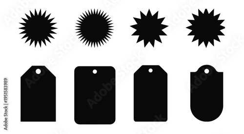 Discount Labels Icons – Red Starburst Sale Tags