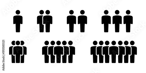 Group of persons. People vector icon. Friends, community and teamwork sign set.