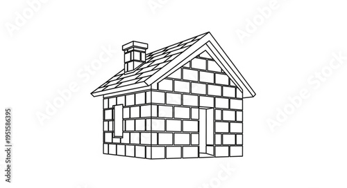 Simple illustration of a house on a white background with a clean residential design style