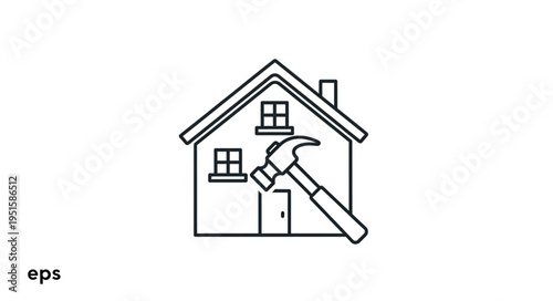 Simple real estate icon set showing houses buildings keys and property symbols for housing and business concepts