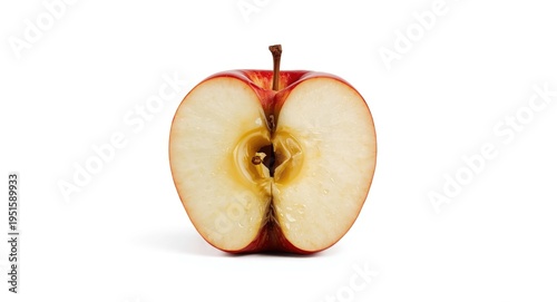 Juicy fresh apple and spoiled half isolated with white background