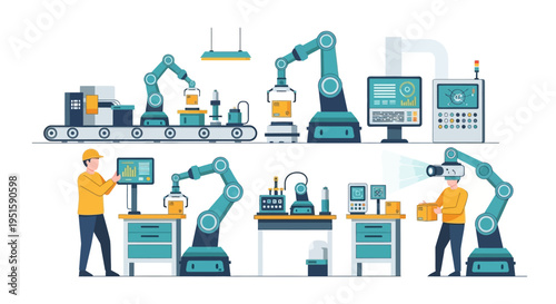 Smart Factory Automation & Industry 4.0: Robotics, AI, and Human Collaboration in Modern Manufacturing Production