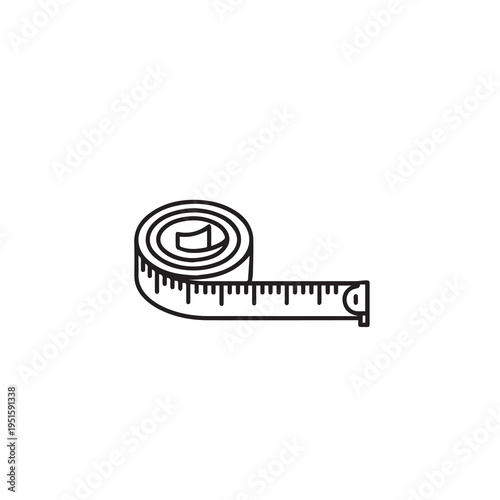 Measuring Tape Unrolled Linear Scale Tailor's Tool Fashion Design Stock Illustration